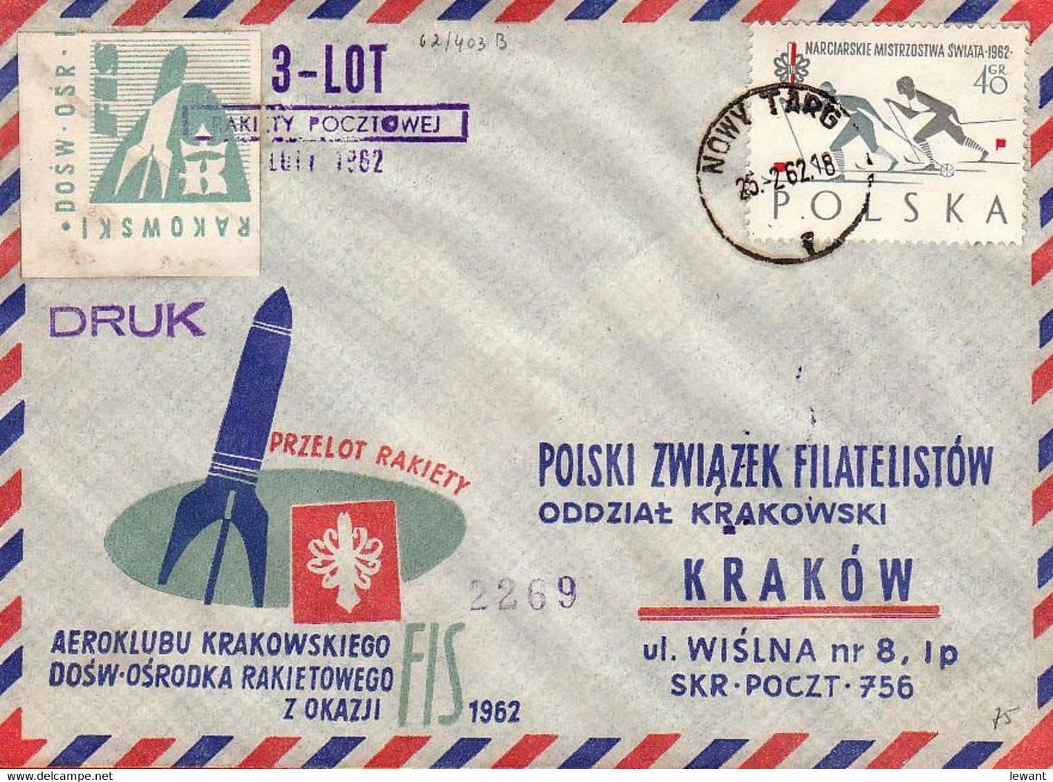 G POLAND - 1962.02.25 Third Experimental Rocket Flight On The Occasion Of The FIS (2269) - Rockets