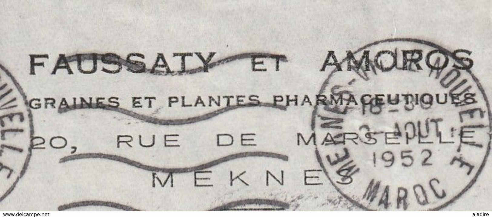 1952 - Enveloppe Par Avion De Meknes Ville Nouvelle Vers Werne,  Rhénanie-du-Nord-Westphalie, Allemagne - Affrt 45 F - Lettres & Documents