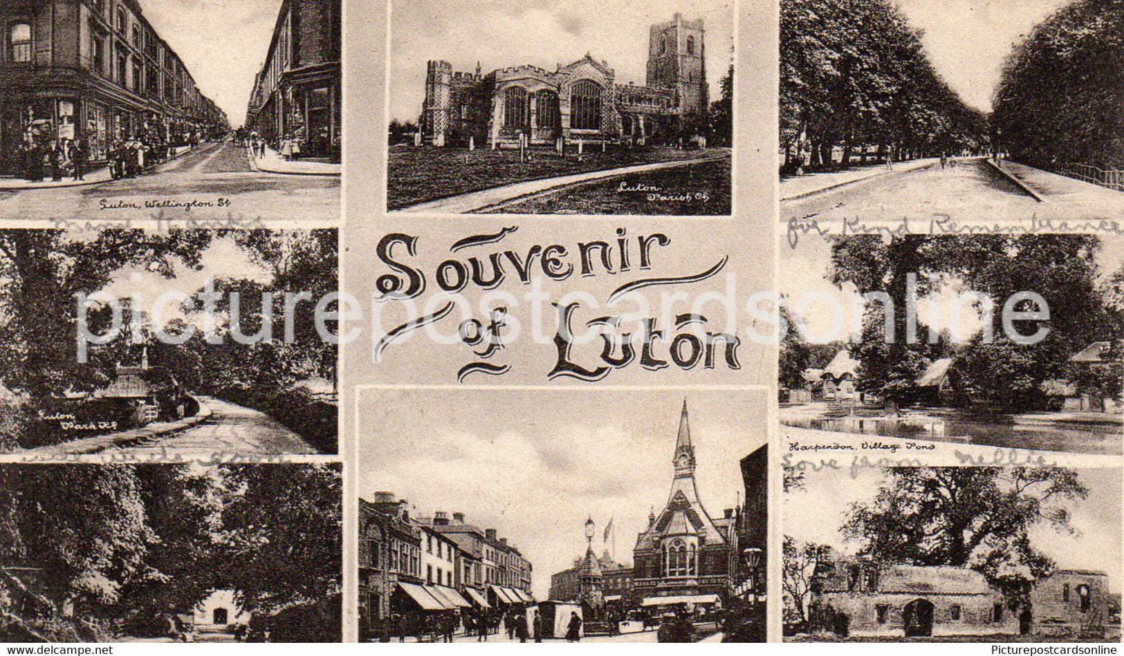 SOUVENIR OF LUTON OLD B/W POSTCARD BEDFORDSHIRE - Other & Unclassified