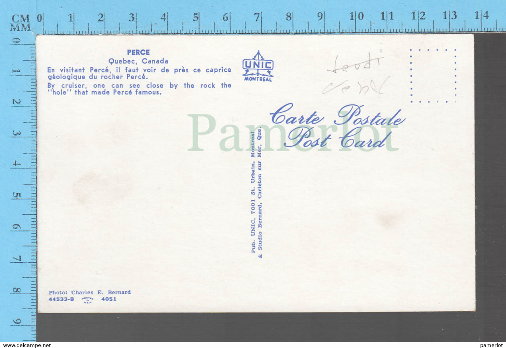 Percé Le Trou Du Rocher Percé A Maré Basse P. Quebec -  Carte Postale PostCard - Percé