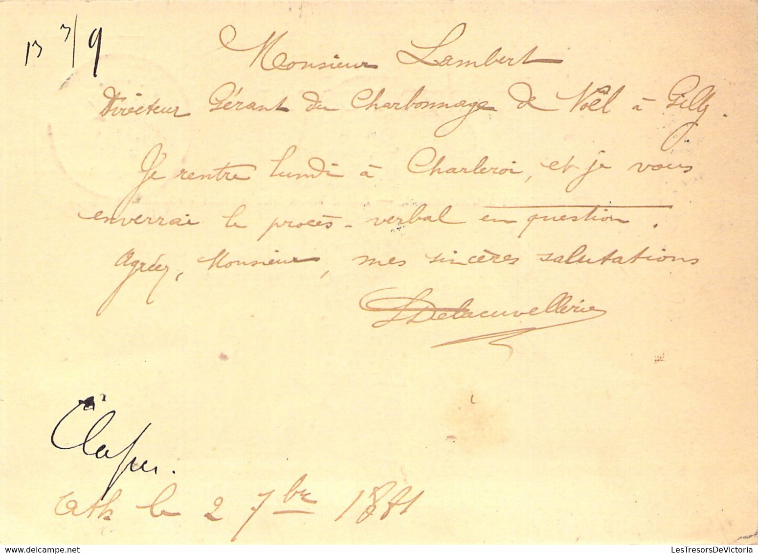 Entier Postal De Ath à Gilly 1881 - - Briefkaarten 1871-1909