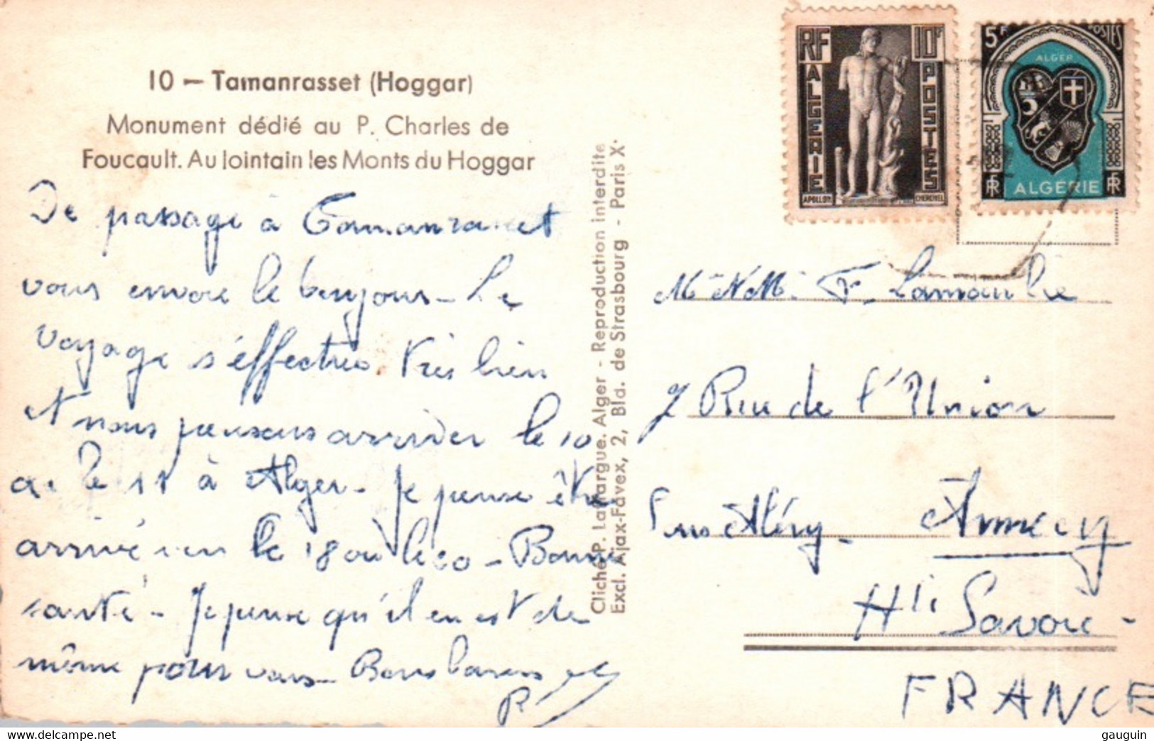 CPSM - TAMANRASSET (HOGGAR) - Monument P.Charles De Foucault ... Edition Laffargue - Other & Unclassified