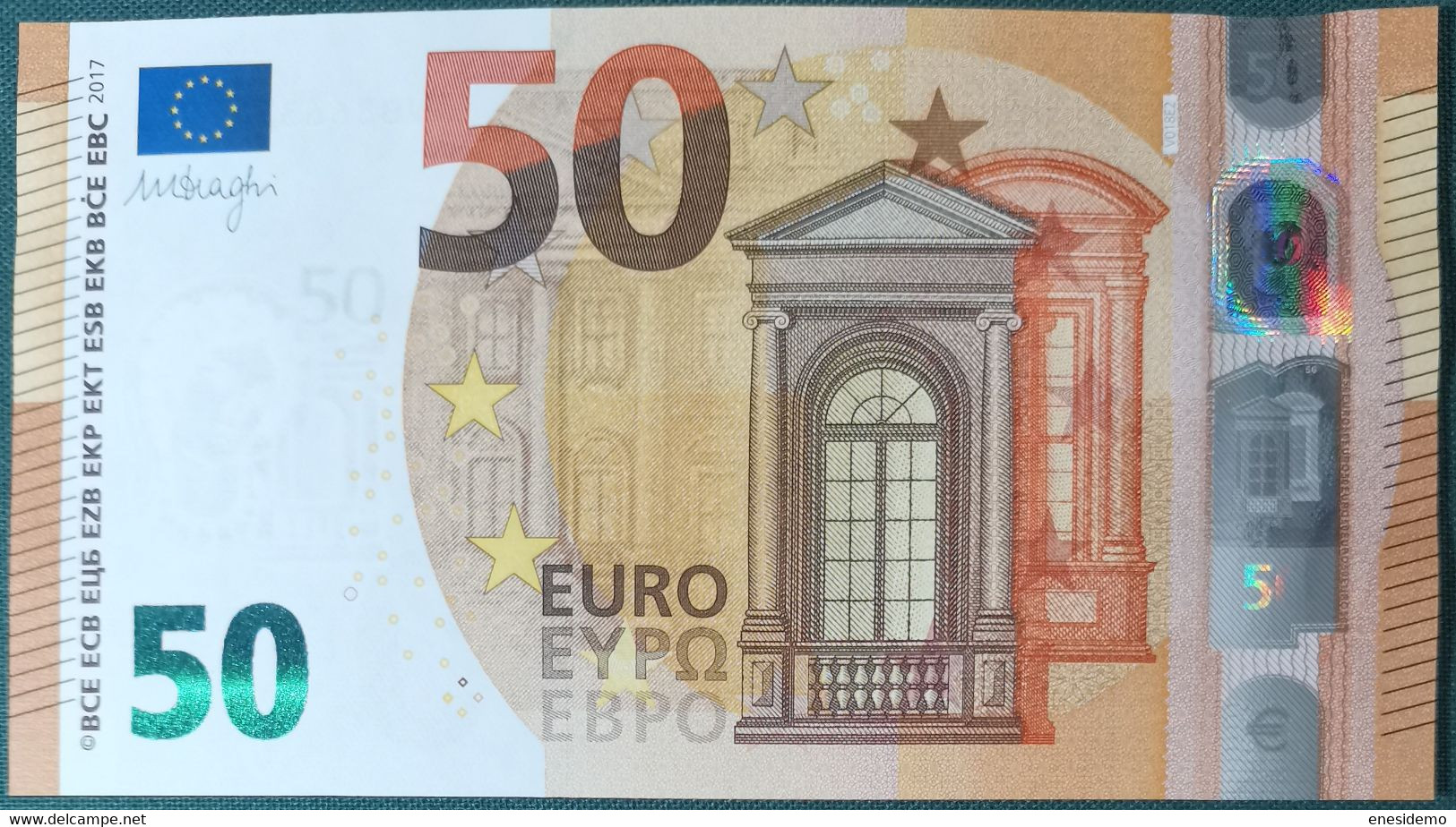 50 EURO SPAIN 2017 DRAGHI V018E4 VB SC FDS UNCIRCULATED  PERFECT - 50 Euro