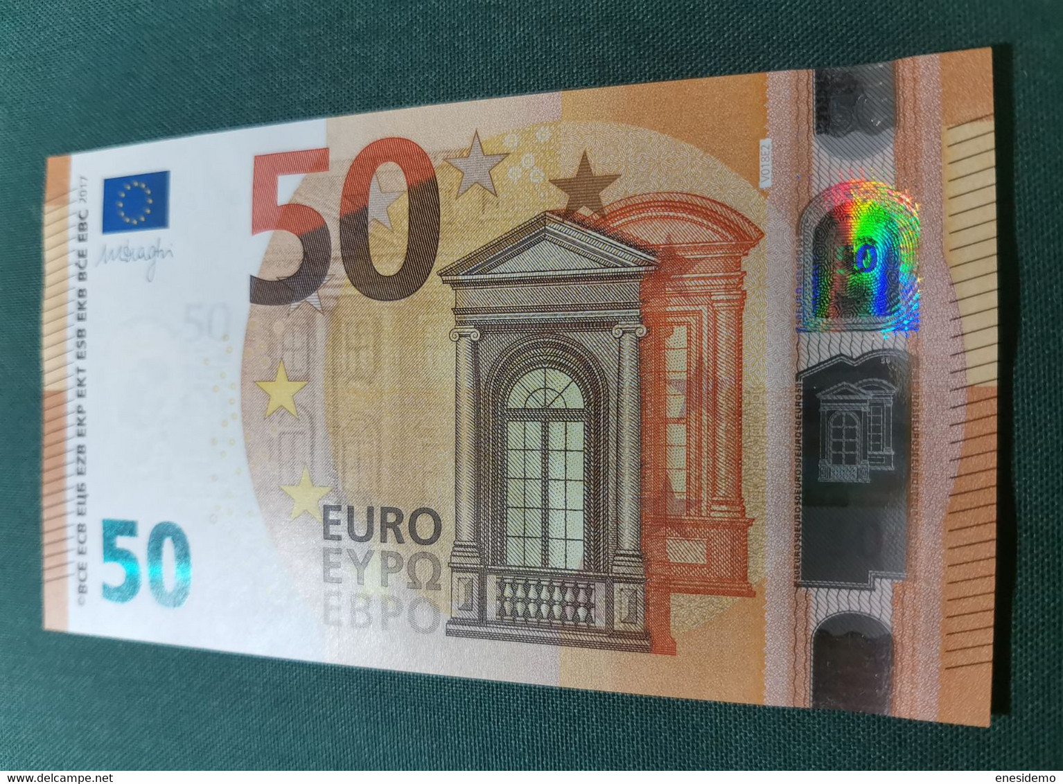 50 EURO SPAIN 2017 DRAGHI V018E4 VB SC FDS UNCIRCULATED  PERFECT - 50 Euro
