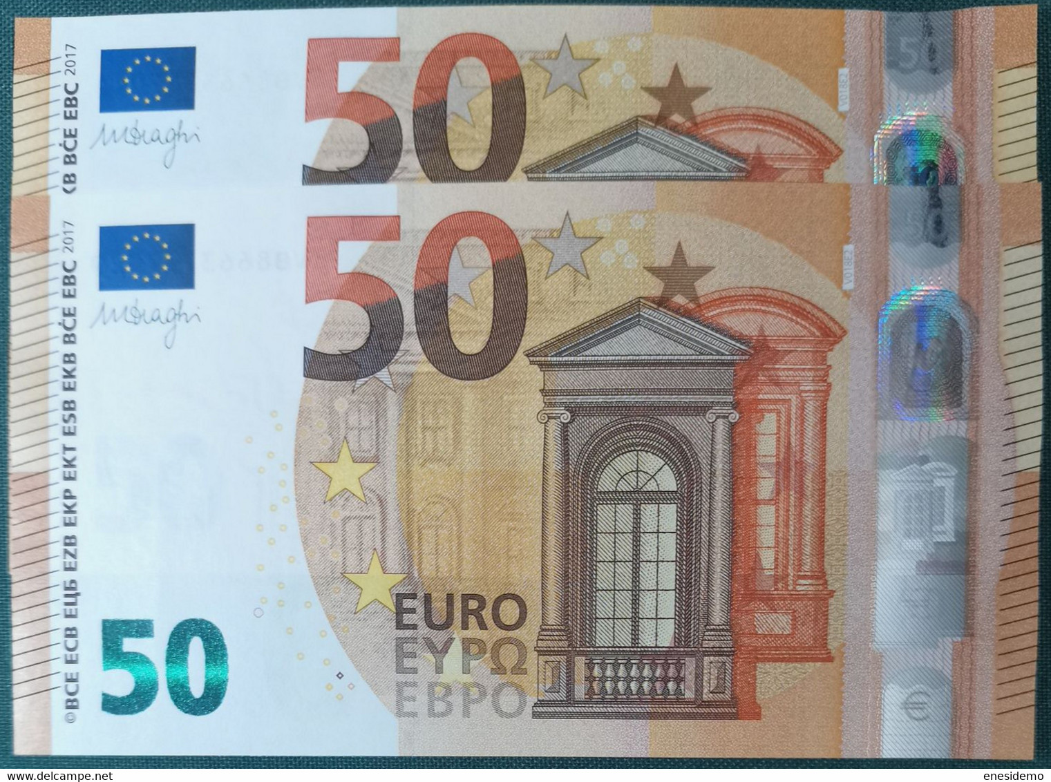 50 EURO SPAIN 2014 DRAGHI V018E4 VB CORRELATIVE COUPLE SIN CIRCULAR FDS UNCIRCULATED PERFECT - 50 Euro