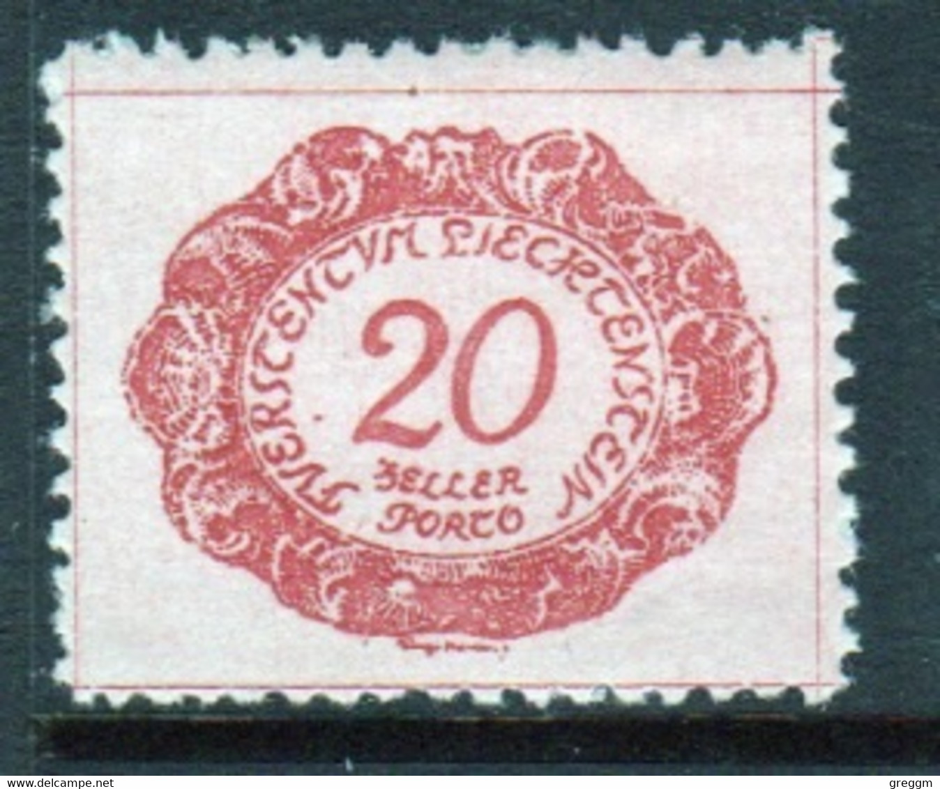 Liechtenstein 1920 Single 20h  Postage Due Stamp In Unmounted Mint Condition. - Strafportzegels