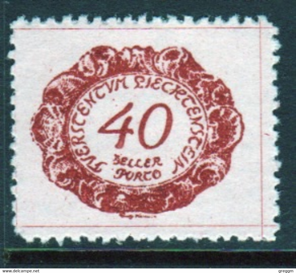 Liechtenstein 1920 Single 40h  Postage Due Stamp In Unmounted Mint Condition. - Portomarken