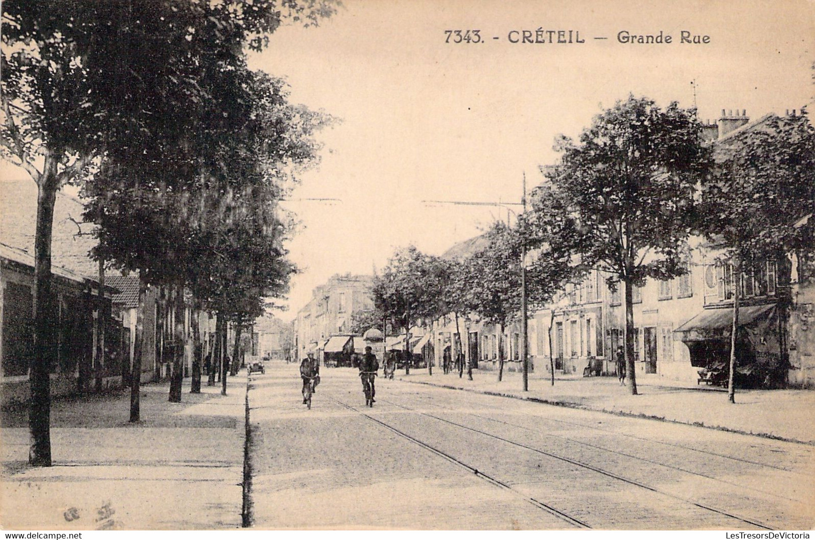 CPA Créteil - Grande Rue - Animé - Rail De Tramway - Creteil