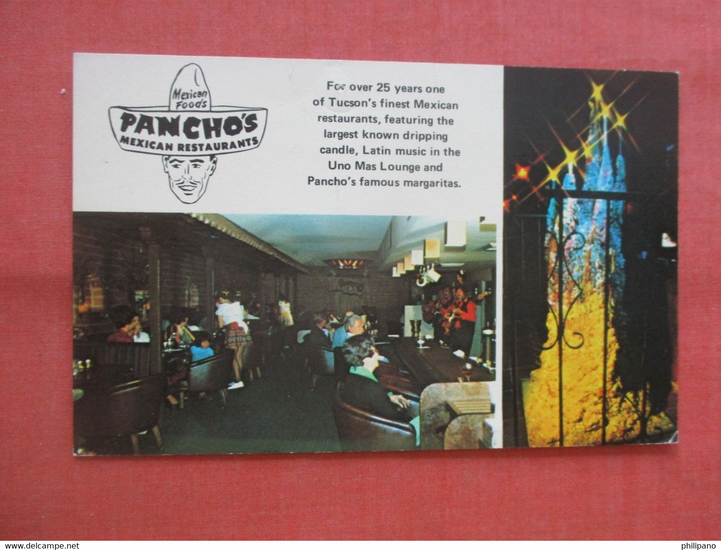 Pancho's Restaurant. Pin Hole Top.    Tucson Arizona > Tucson     Ref 5601 - Tucson