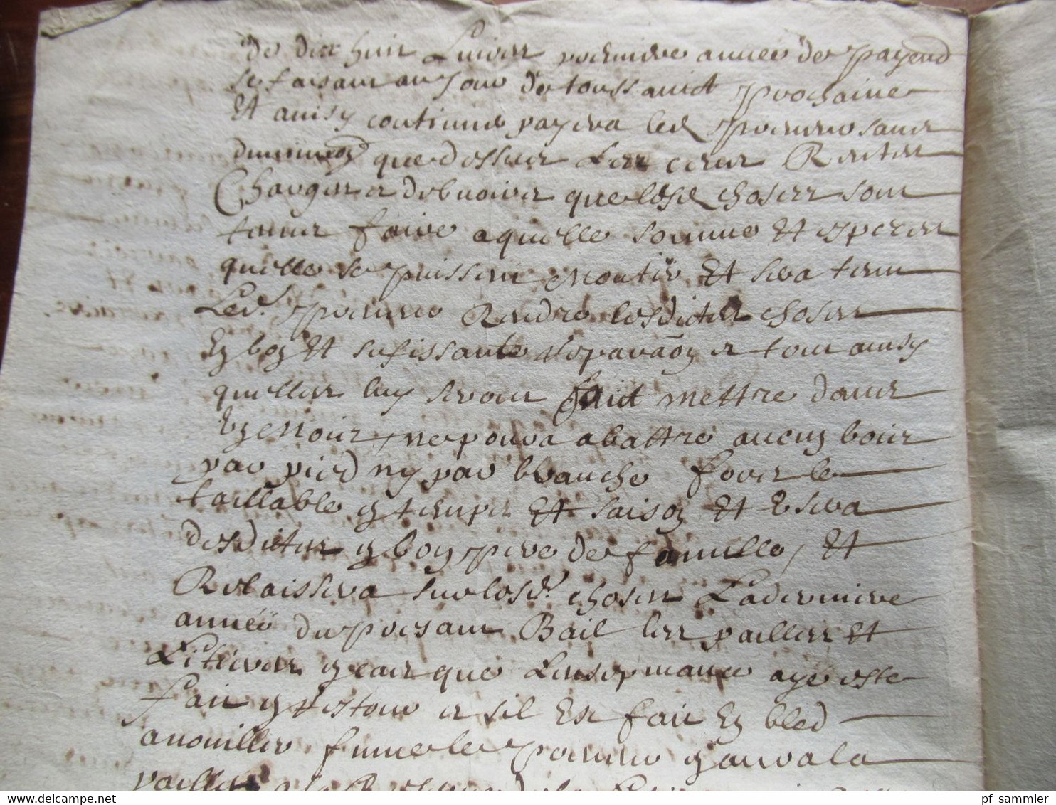 Frankreich Brief / Dokument um 1670 / 17. Jahrhundert mit Autograph / Schnörkelunterschrift!