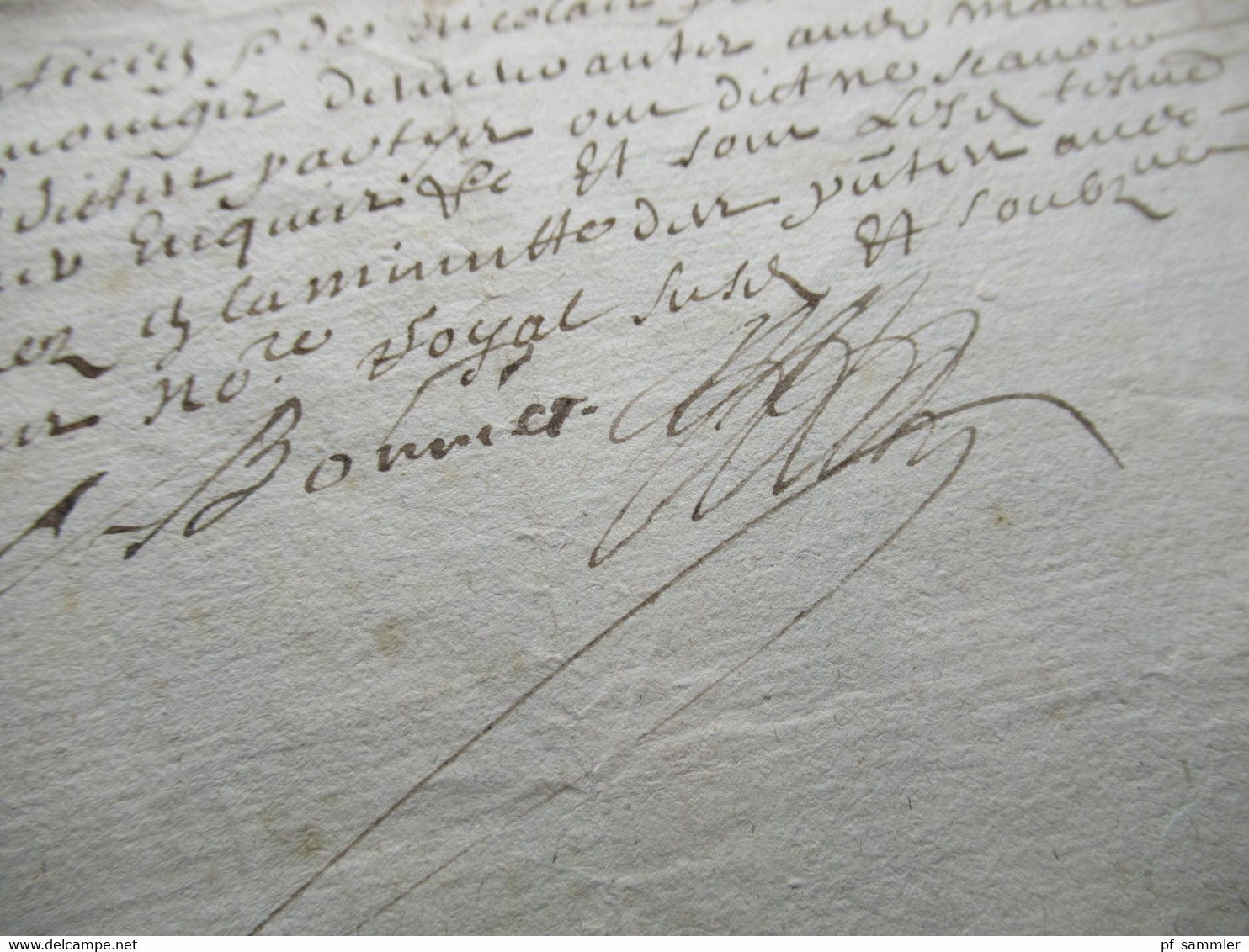 Frankreich Brief / Dokument um 1670 / 17. Jahrhundert mit Autograph / Schnörkelunterschrift!