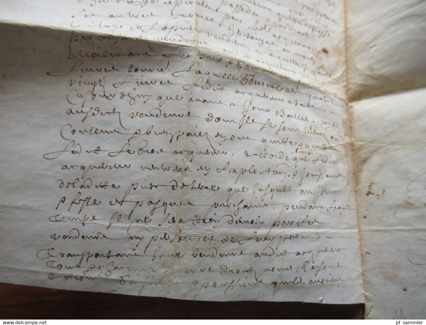 Frankreich Brief / Dokument vermutlich 17. Jahrhundert mit Autpgraphen / Schnörkelunterschriften!