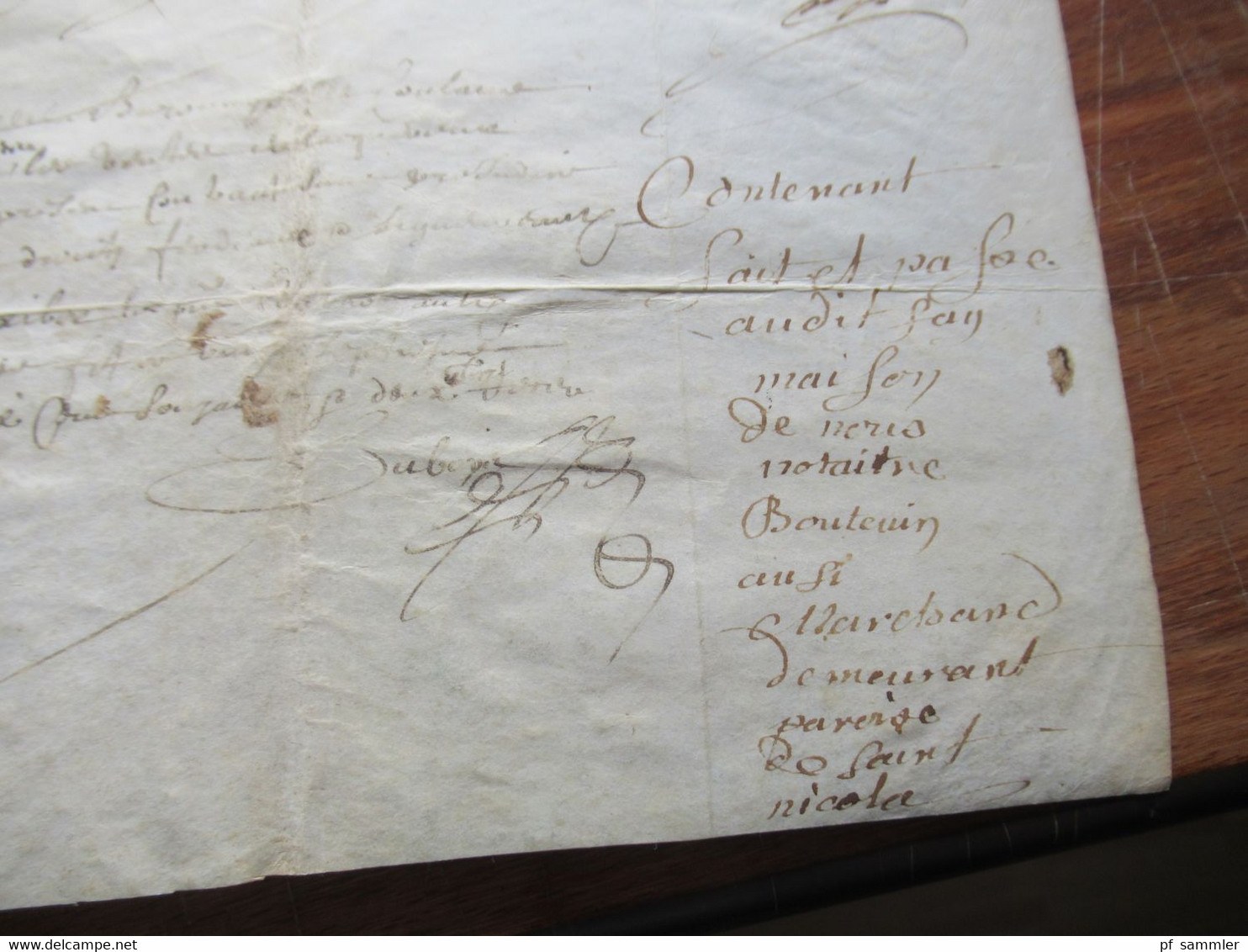 Frankreich Brief / Dokument vermutlich 17. Jahrhundert mit Autpgraphen / Schnörkelunterschriften!
