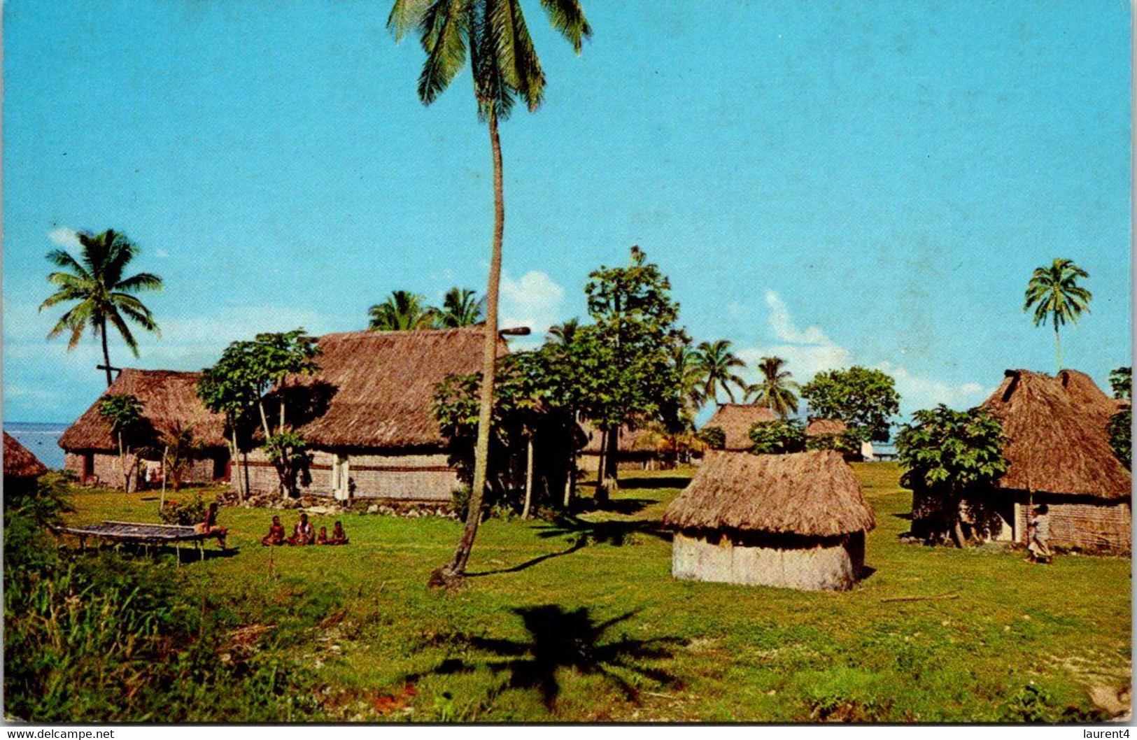 (3 H 53) Fijian Village (posted 1961 - No Stamp) - Fidji