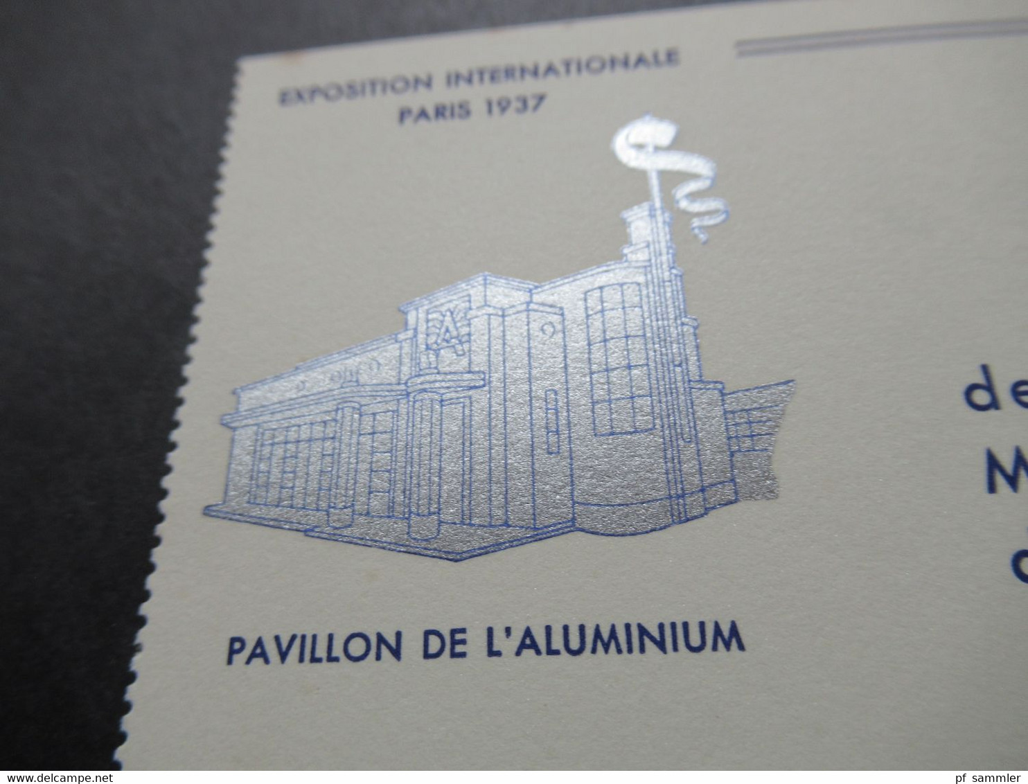 1937 Einladungskarte Exposition Internationale Paris 1937 Pavillon De L'Alluminium / Carte D'Entrée - Eintrittskarten