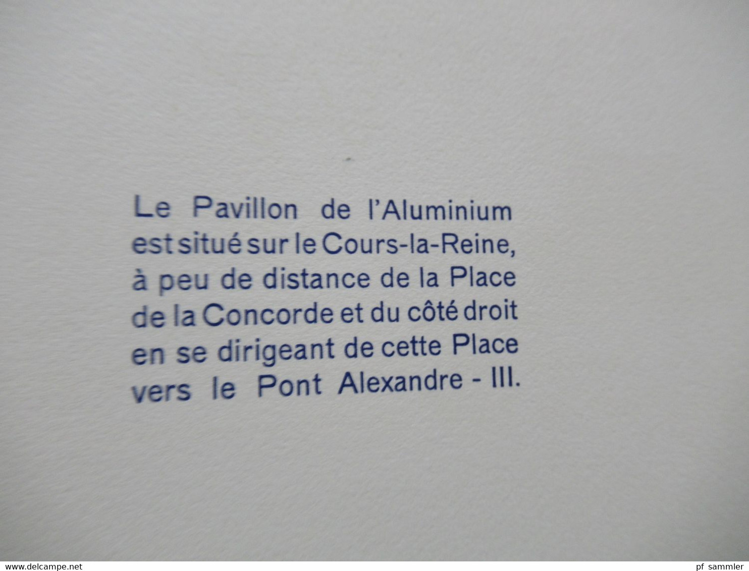 1937 Einladungskarte Exposition Internationale Paris 1937 Pavillon de L'Alluminium / Carte D'Entrée