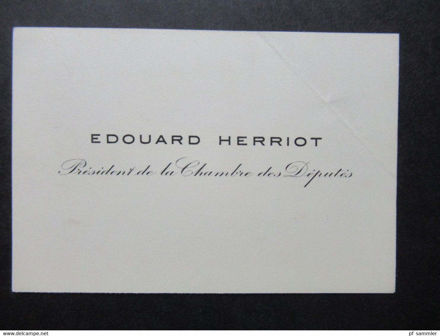 Originale Visitenkarte Ca.1930 / 40er Jahre Edouard Herriot President De La Chambre Des Deputes - Visiting Cards