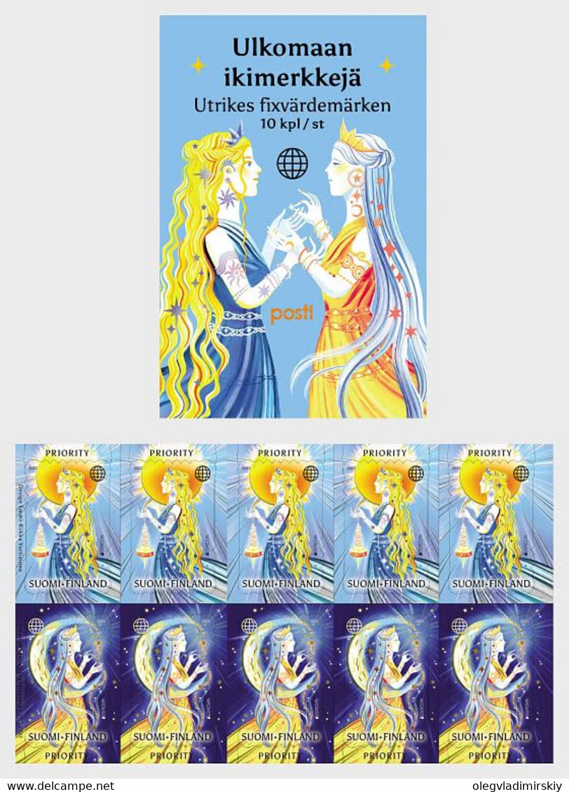 Finland 2022 Posti Europa CEPT Stories And Myths Sheetlet Of 5 Sets With Labels Mint - Unused Stamps