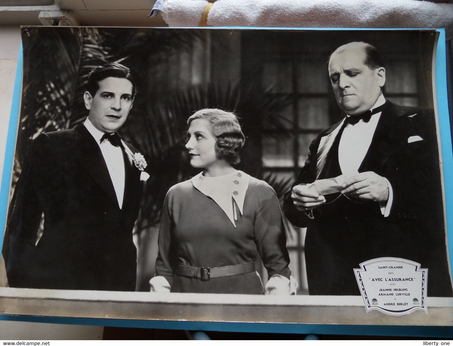 Saint-Granier Dans " AVEC L'ASSURANCE " Jeanne Helbling, Armand Lurville Et André Berley ( Photo Size 30 X 45 Cm.)! - Photographs