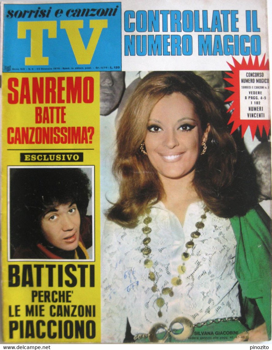 SORRISI E CANZONI TV 4 1970 Silvana Giacobini Lucio Battisti Formula 3 Margaret Lee Igli Villani Gianfranco Nuvoli - Télévision