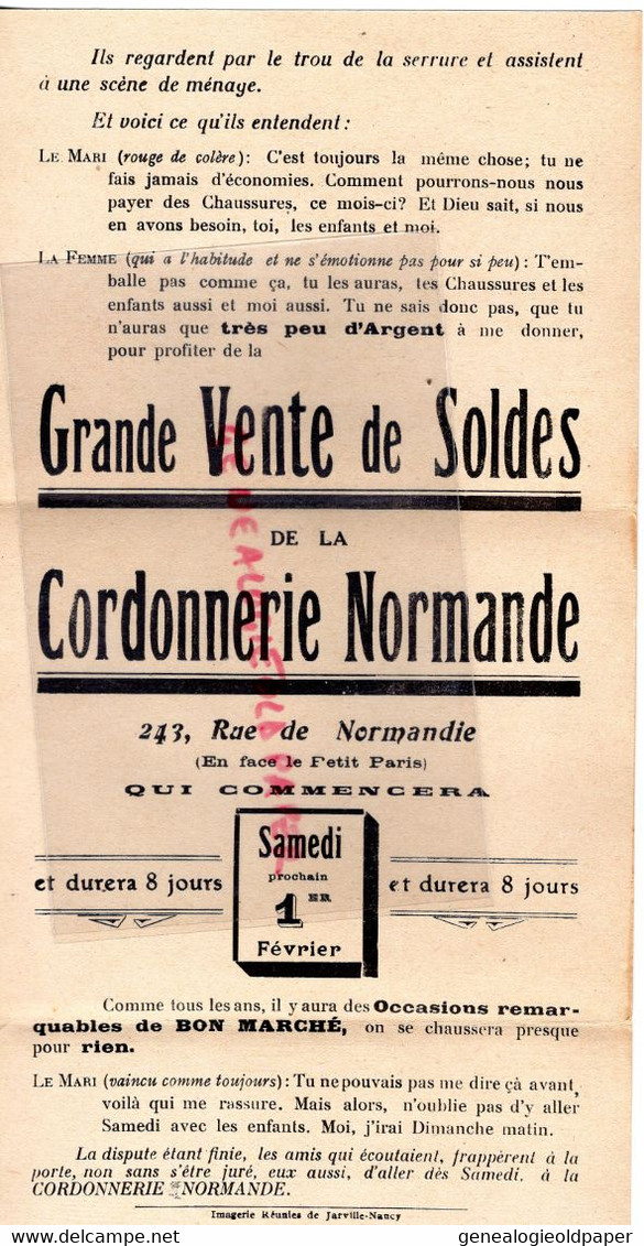 76- ROUEN-LE HAVRE-14-CAEN- PUBLICITE CORDONNERIE NORMANDE-243 RUE NORMANDIE FACE LE PETIT PARIS-JARVILLE NANCY - Werbung