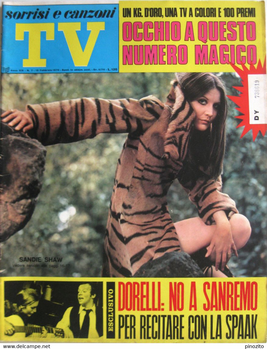 SORRISI E CANZONI TV 7 1970 Sandie Shaw Tom Jones Gianni Nazzaro Rosalino Cellamare Lee Marvin Catherine Spaak - Televisione