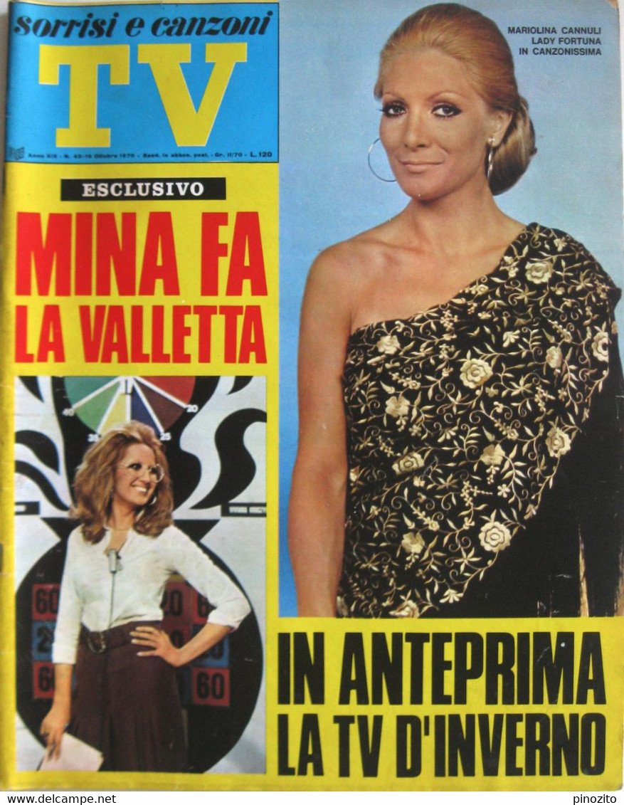 SORRISI E CANZONI TV 42 1970 Mariolina Cannuli Mina Anna Identici Gianni Nazzaro Philippe Leroy Rosanna Fratello - Televisie