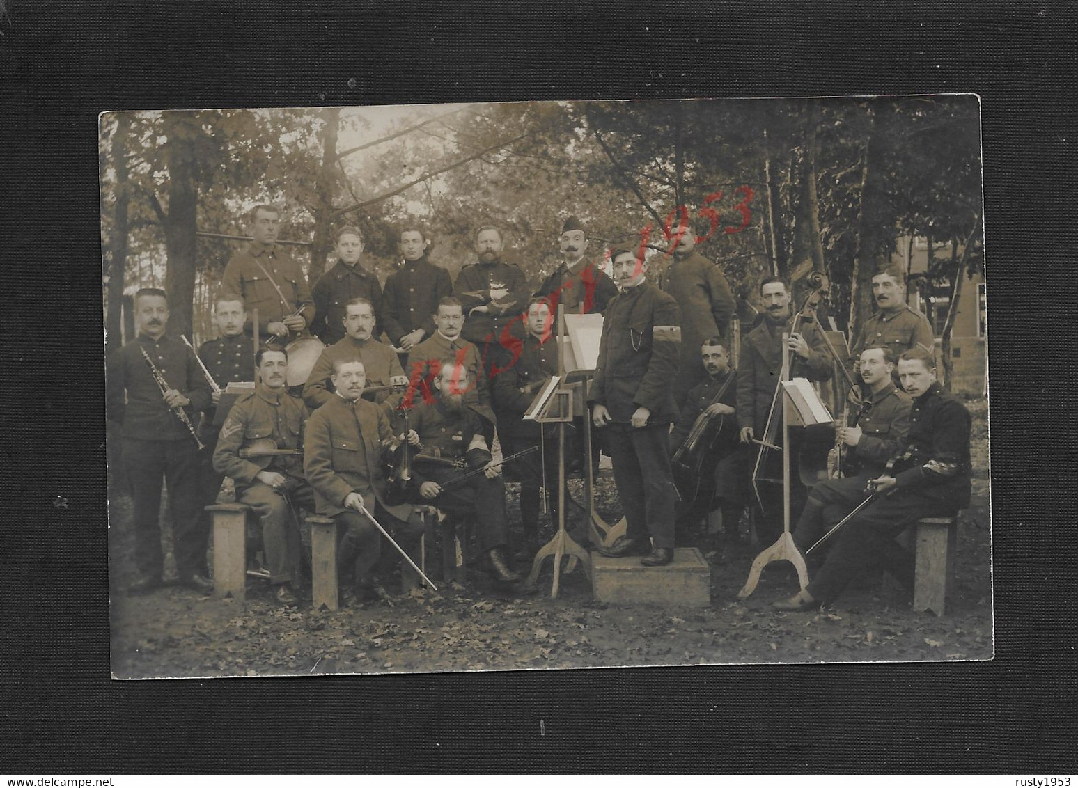 MILITARIA CARTE PHOTO MILITAIRE GROUPE DE SOLDATS MUSICIENS PHOTO ATELIER PADERBOR À SENNELAGER ALLEMAGNE : - Personnages