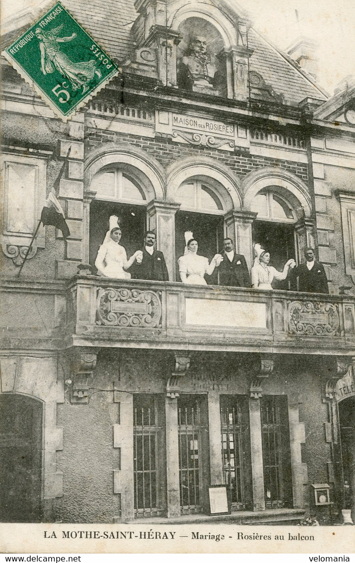 S9093 Cpa 79 La Mothe Saint Héray - Mariage - Rosières Au Balcon - La Mothe Saint Heray