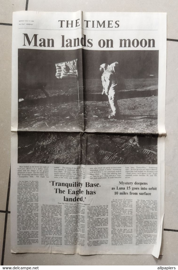 The Times N°57617 Man Lands On Moon Monday July 21 1969 - Geschiedenis