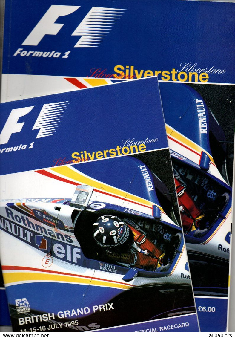 F1 Formula 1 Silverstone British Grand Prix 14-15-16 July 1995 - Official Programme - Official Racecard - Sports