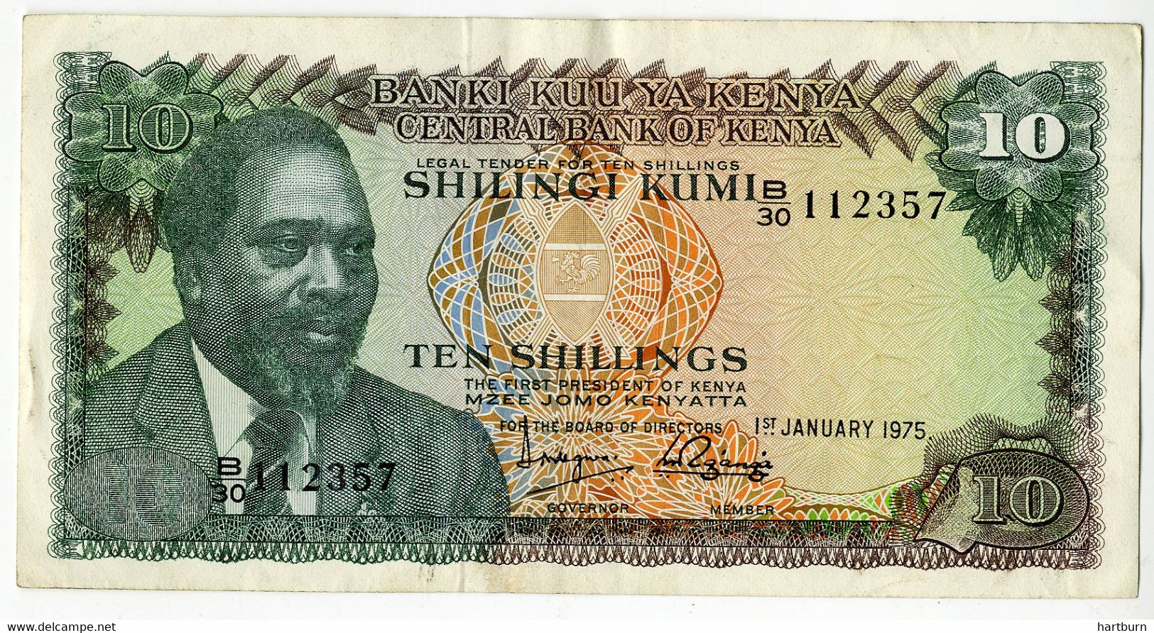 ♥️  Banki Kuu Ya Kenya - Central Bank Of Kenia (ten Schilling) - Briefjesgeld (BAK-5,2) - Sonstige – Asien