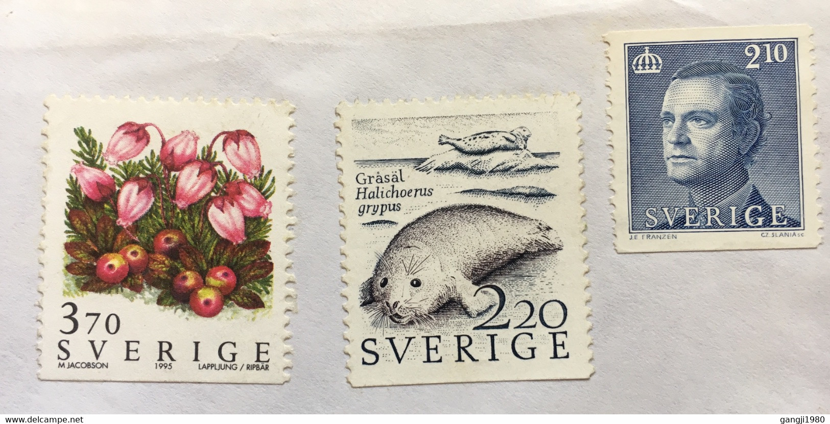 SWEDEN 1995, 3 STAMPS ALL WITHOUT CANCELLATION ,AIRMAIL COVER TO INDIA ,TULIP FLOWER ,SEAL ANIMAL ,KING - Brieven En Documenten