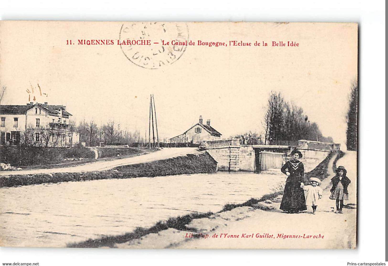 CPA 89 Migennes Laroche Canal De Bourgogne L'ecluse De La Belle Idée - Batellerie - Migennes