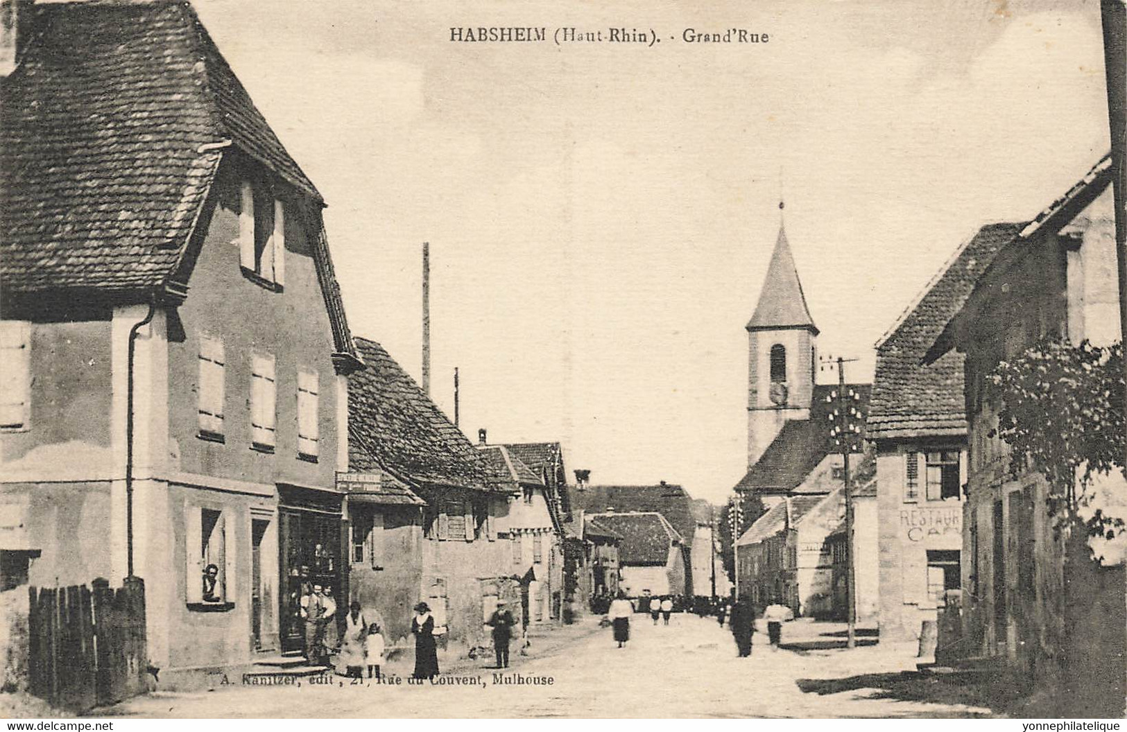 68 - HAUT-RHIN - HABSHEIM - Grande Rue , épicerie, Mercerie (10094) - Habsheim