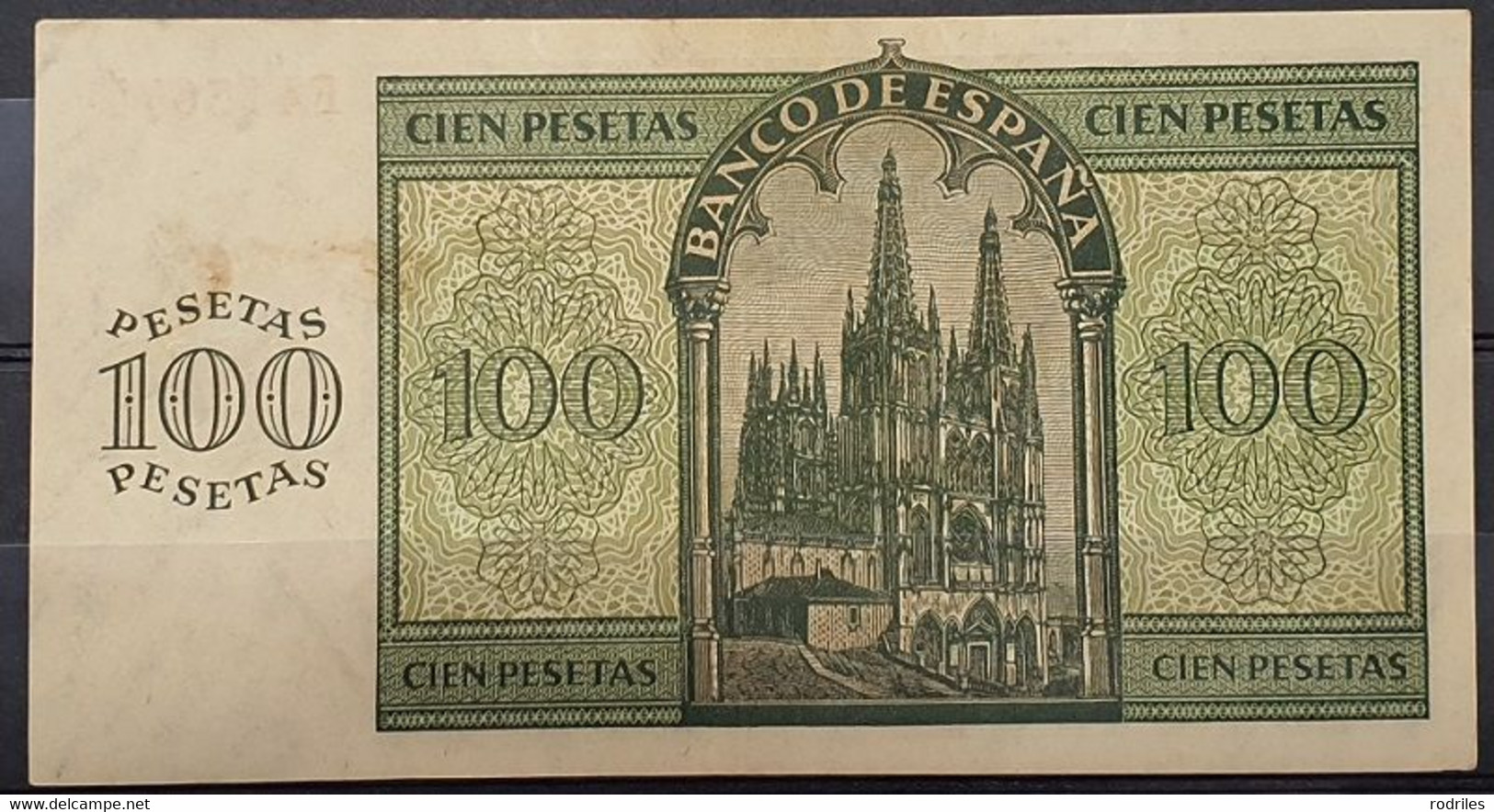 ESPAÑA.  EDIFIL 421a.  100 PTAS 21 DE NOVIEMBRE DE 1936 SERIE F.  CONSERVACIÓN EBC-. - 100 Peseten