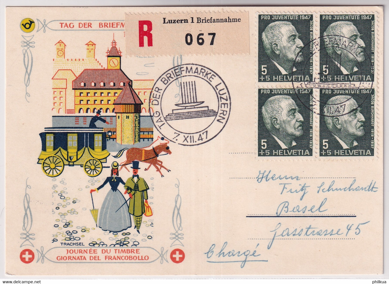 Schweiz - 1947 Tag Der Briefmarke / Journée Nationale Du Timbre - LUZERN - Journée Du Timbre