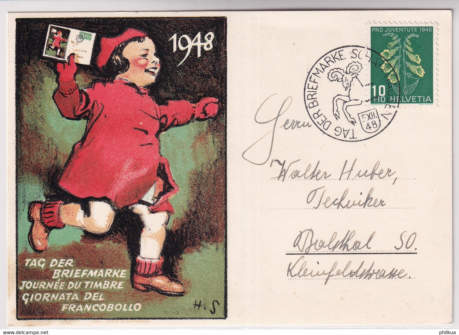 Schweiz - 1948 Tag Der Briefmarke / Journée Nationale Du Timbre - SCHAFFHAUSEN - Journée Du Timbre