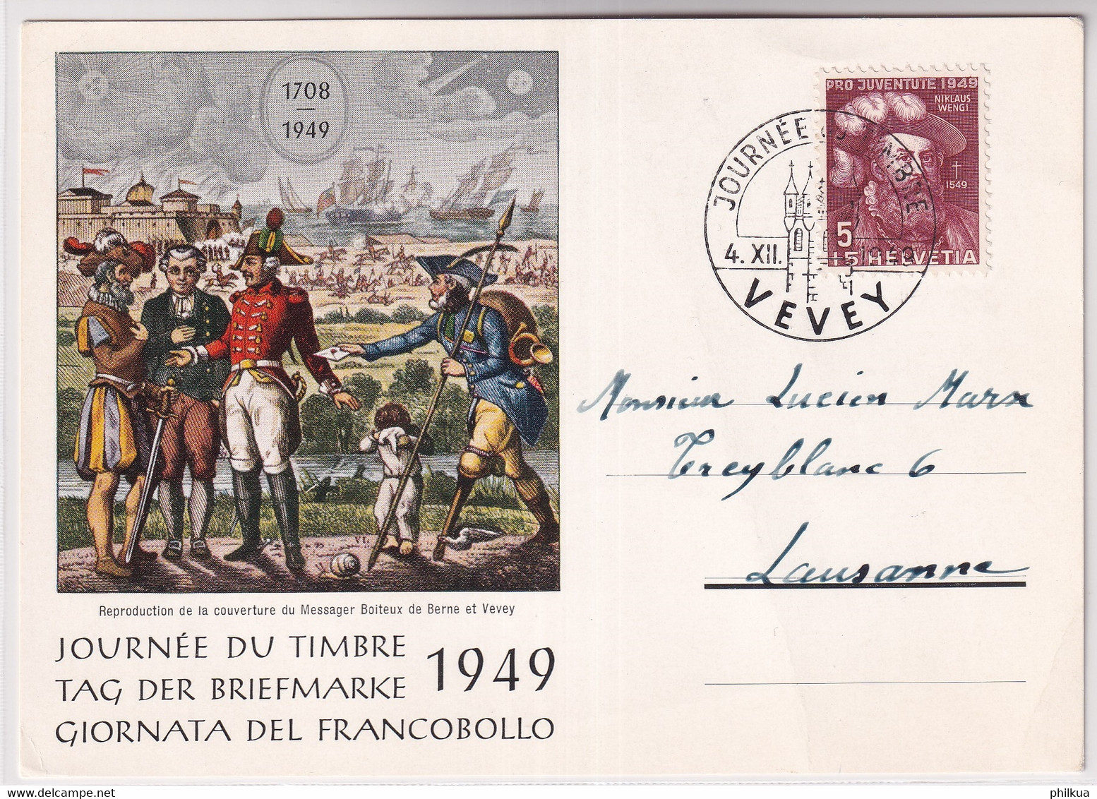 Schweiz - 1949 Tag Der Briefmarke / Journée Nationale Du Timbre - VEVEY - Journée Du Timbre