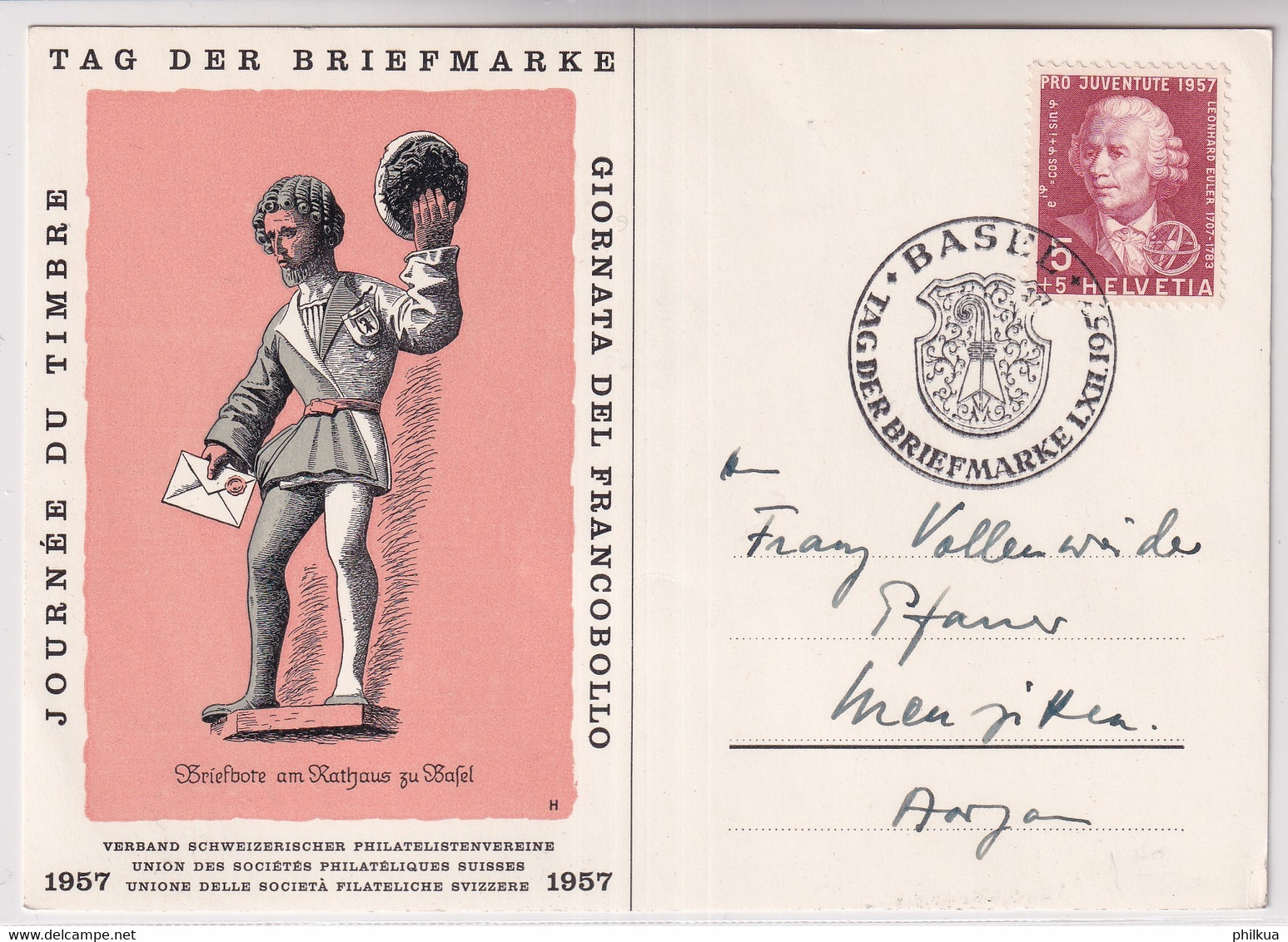 Schweiz - 1957 Tag Der Briefmarke / Journée Nationale Du Timbre - BASEL - Journée Du Timbre