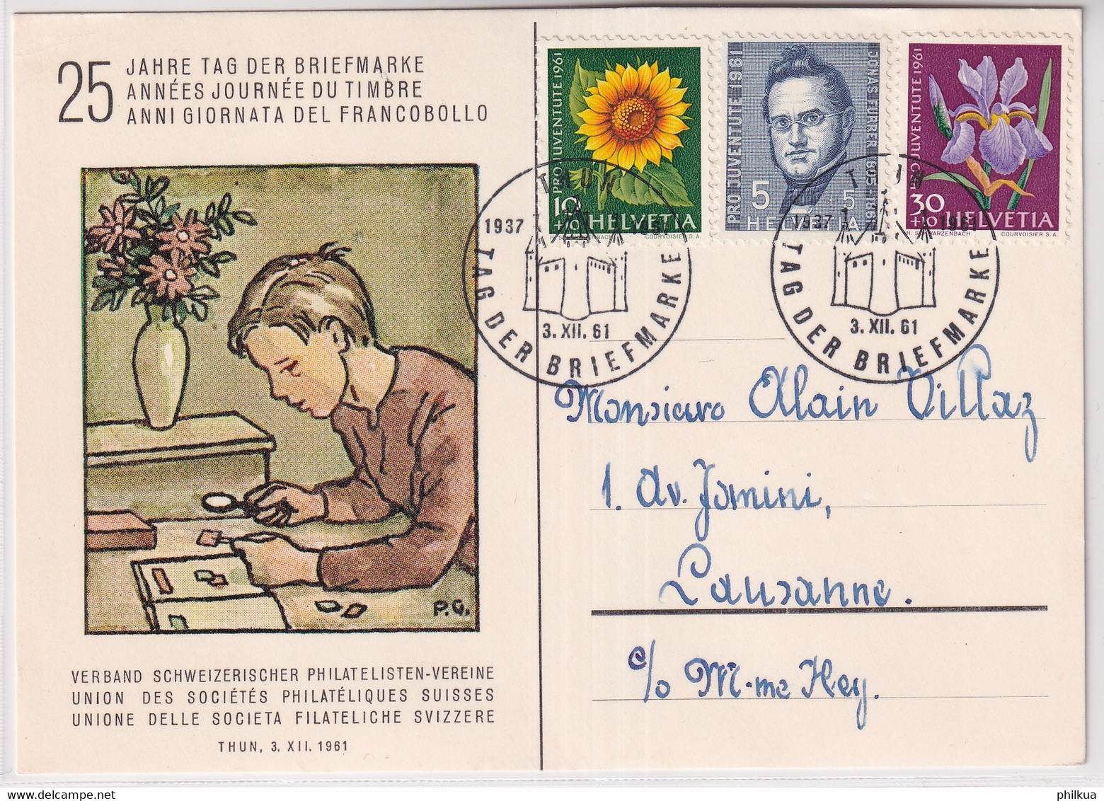 Schweiz - 1961 Tag Der Briefmarke / Journée Nationale Du Timbre - THUN - Giornata Del Francobollo