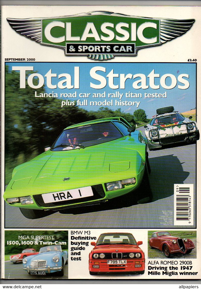 Classic & Sports Car Total Stratos - MGA Supertest 1500, 1600 & Twin-Cam - BMW M3 - Alfa Romeo 2900B... 2000 - Trasporti