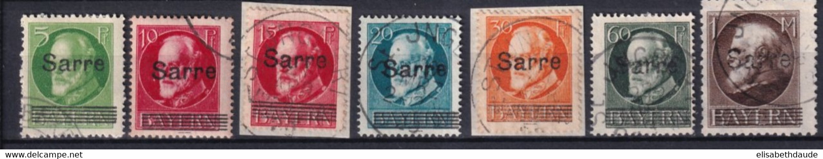 SAAR - 1920 - YVERT N° 18+19A/21+23+26+27 OBLITERES - COTE = 103 EUR - Gebraucht