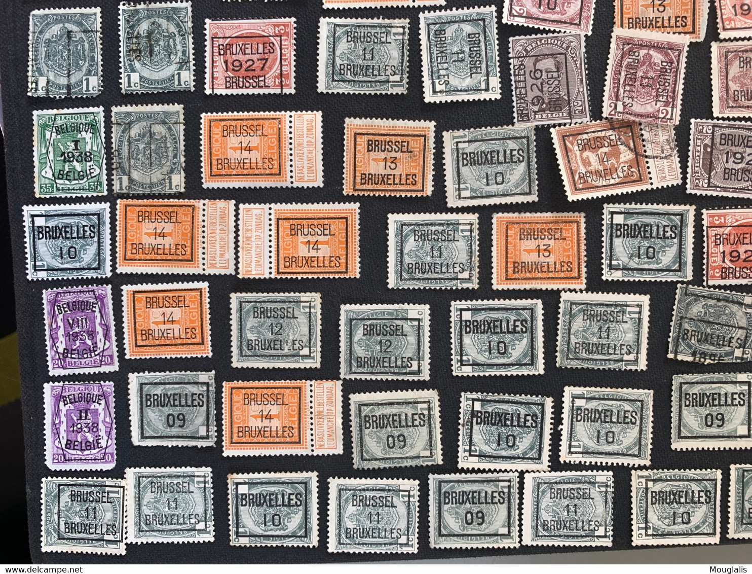 BELGIË - BELGIQUE - LOT  de + 130 timbres PREO - BRUSSEL BRUXELLES typos 1906…1938 Armoiries Lion Albert 1 …