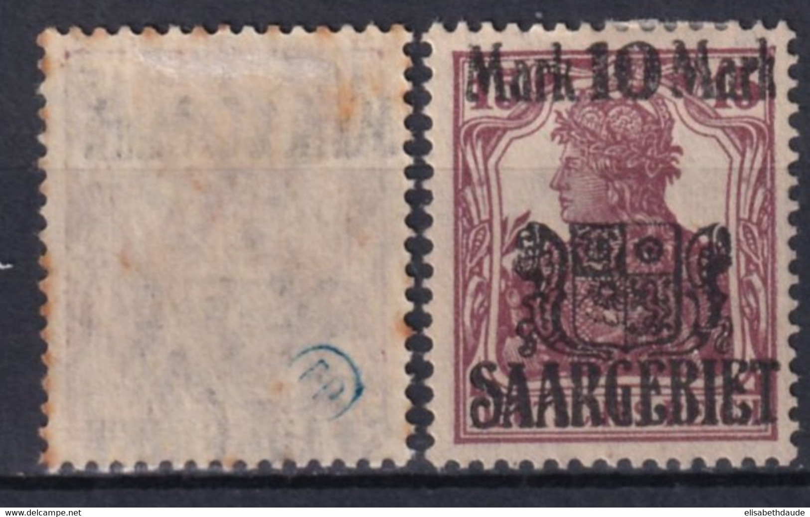 SAAR - 1921 - YVERT N° 52 X 2 Dont 1 Avec VARIETE SURCHARGE RECTO-VERSO * ! - Unused Stamps