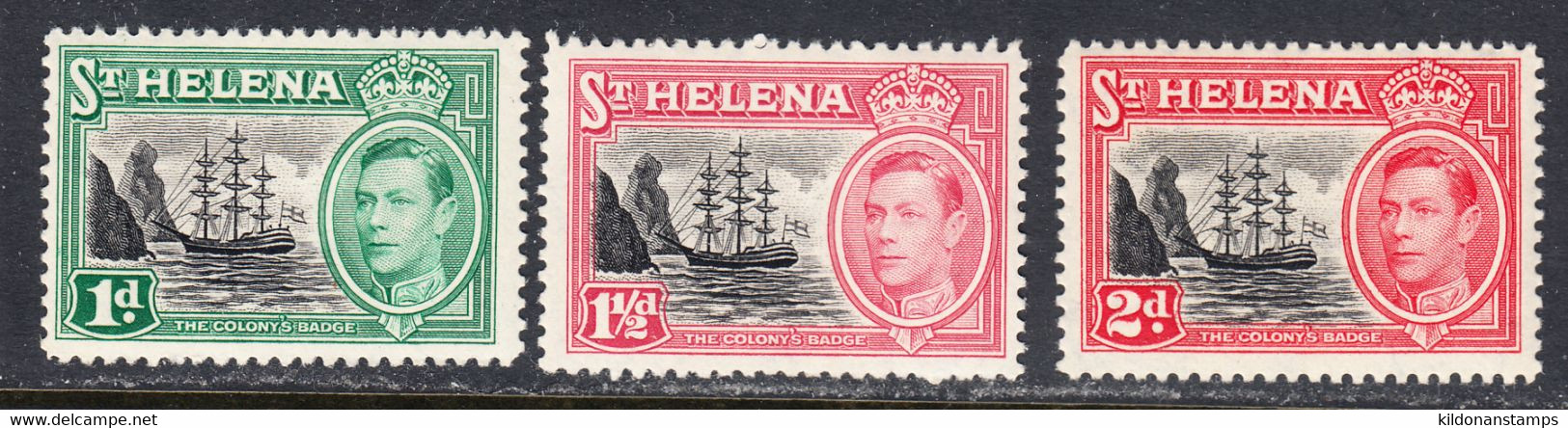 St. Helena Is. 1938-44 Mint Mounted, Sc# ,SG 132,133,134 - Isla Sta Helena