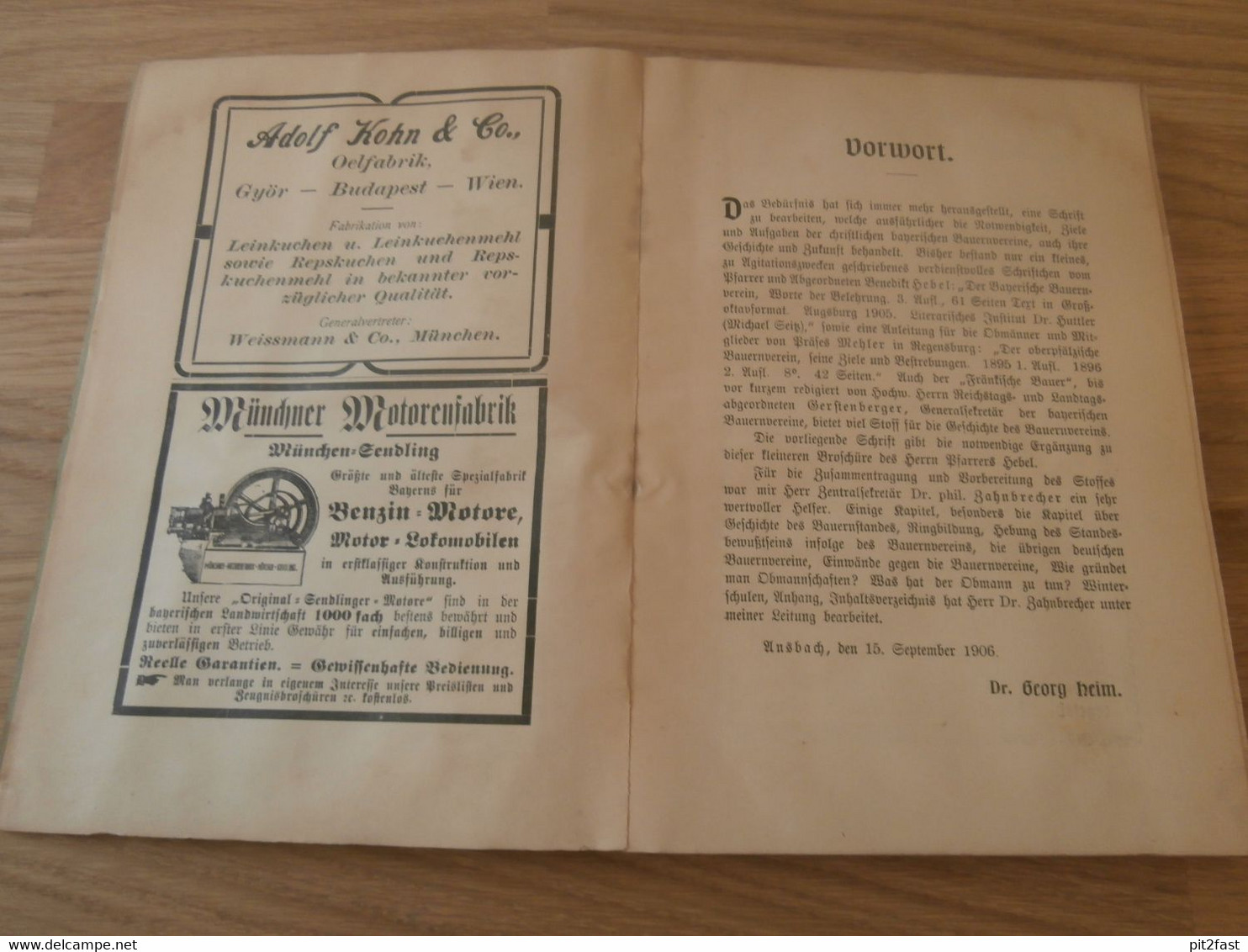 Der Bayerische Bauernverein In Vergangenheit, Gegenwart Und Zukunft , 1906 , Bayern , Bauern , Landwirtschaft , Ansbach - Rarità