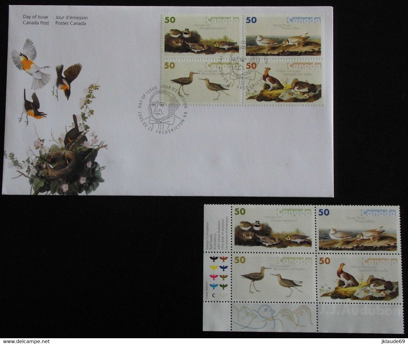 Canada 2005 Feuille Oiseaux Audubon +bloc De 4 +FDC MNH ** Premier Jour Birds - Full Sheets & Multiples