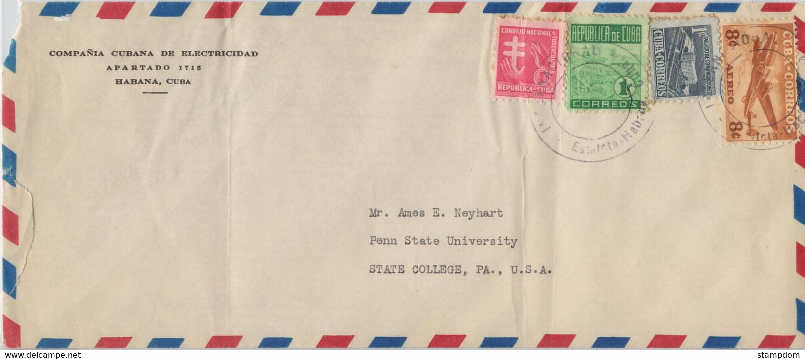 CUBA 1953? COVER To USA @D042L - Lettres & Documents