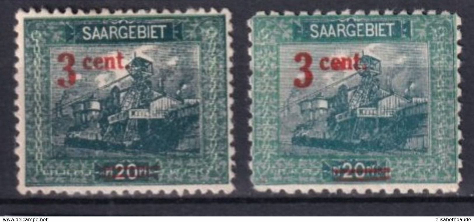 SAAR / SARRE - 1921 - YT N° 69 DENTELE 12 + 69a DENTELE 10.5 !  * MH - Unused Stamps